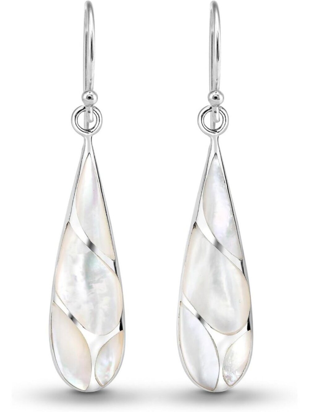 Vintage Stone Teardrop Birthstone Dangle Earrings | Sterling Silver, 9x45 mm